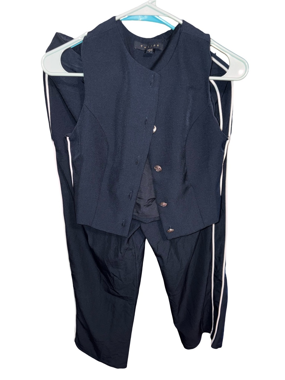 Navy Sleeveless Vest and Matching Pants - Classic Women's Pantsuit